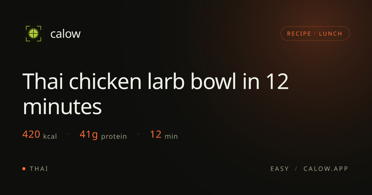 Thai chicken larb bowl in 12 minutes · Calow